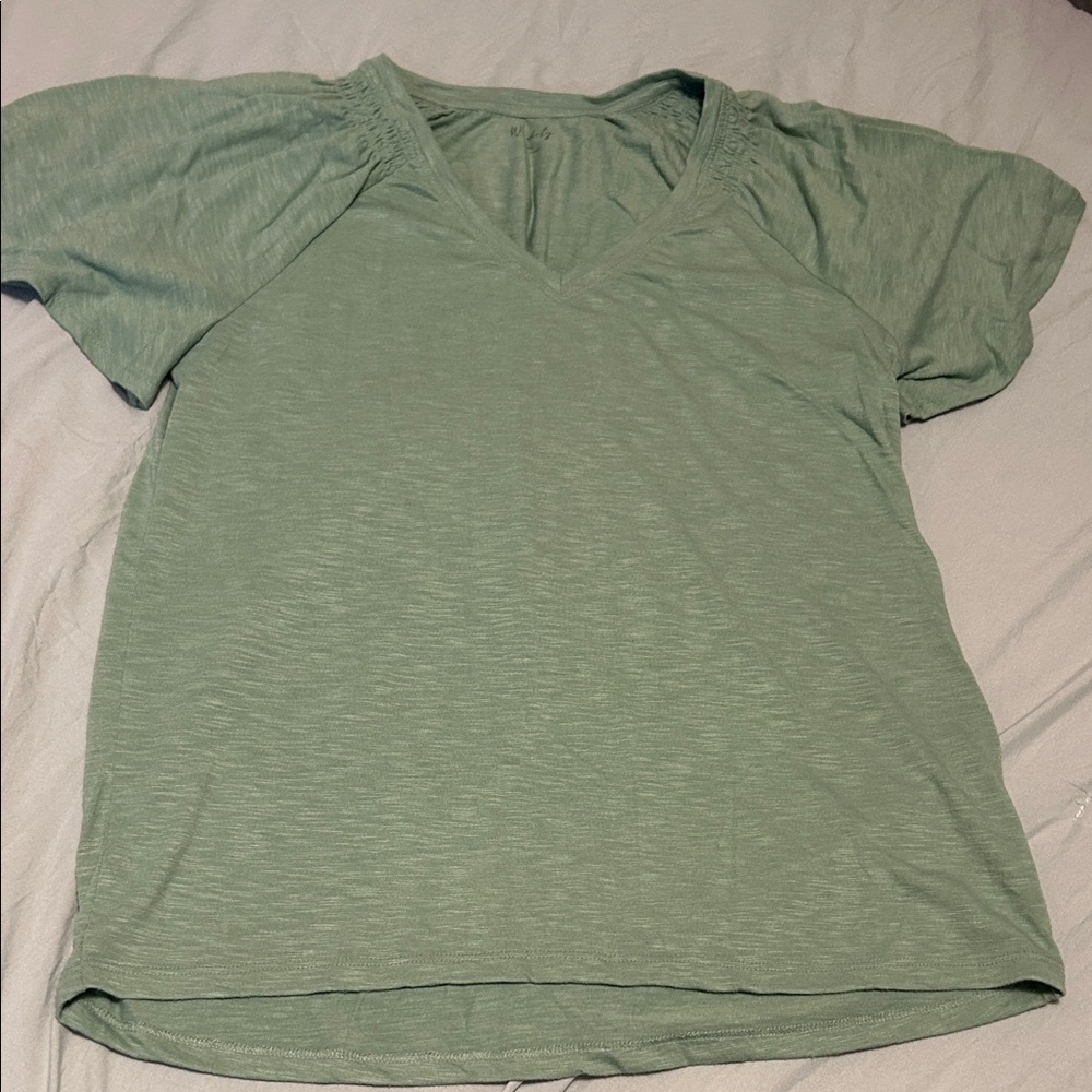 Wonderly Sage V-Neck Blouse